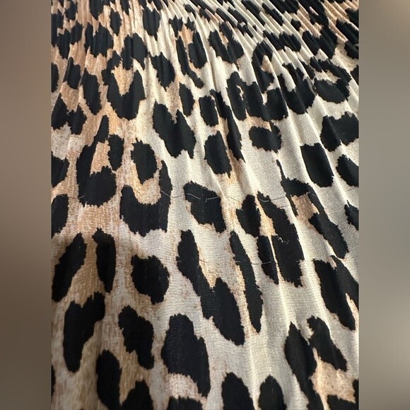 GANNI Georgette Pleated Leopard-Print Blouson Sleeve Blouse Size 34/2 US - Picture 10 of 16